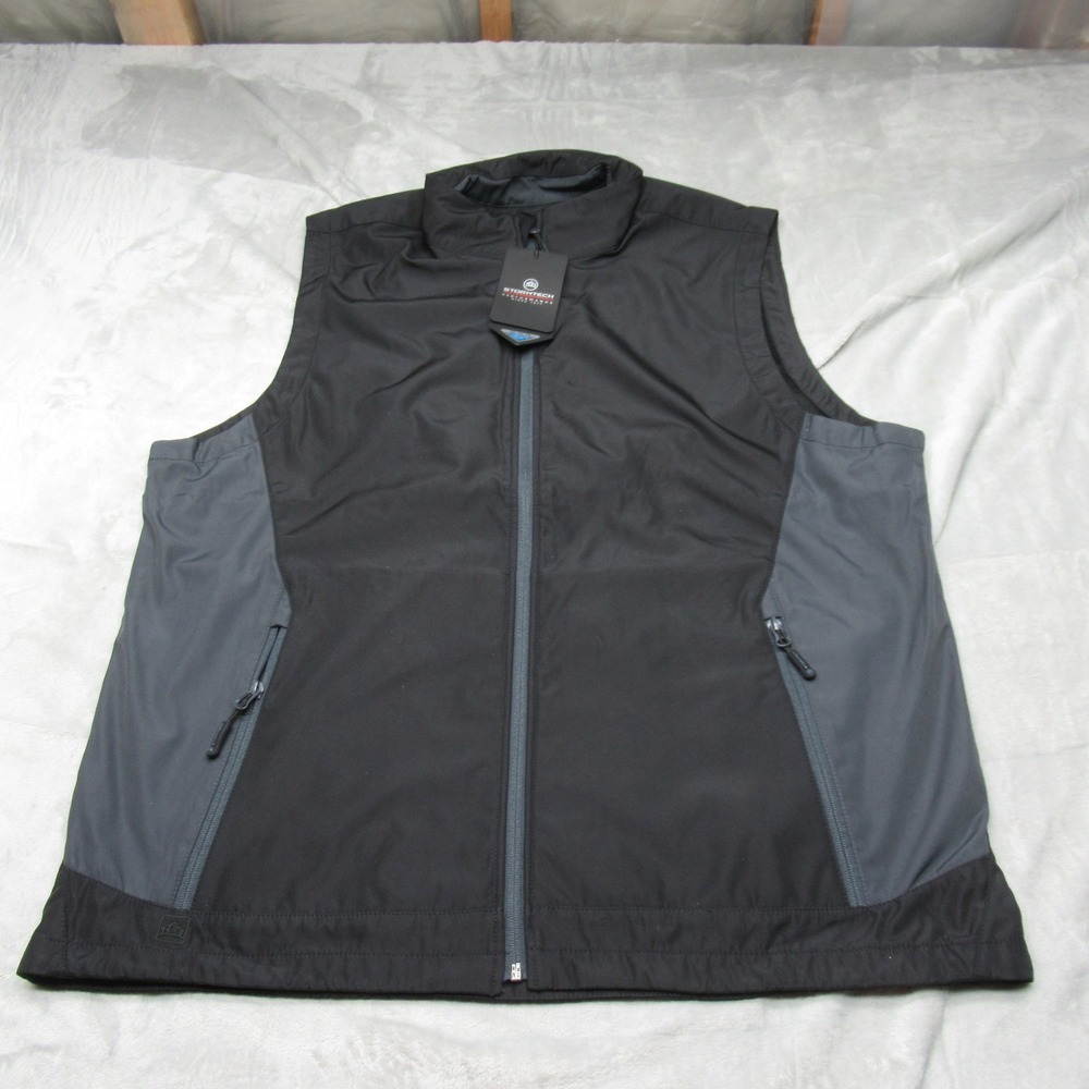 Stormtech Vest Mens XXL Black Full Zip Water‎ Repellent SV-1 Performance NEW
